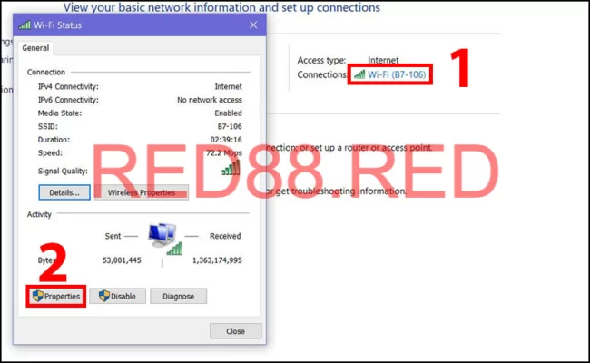 Đổi địa chỉ DNS trên máy tính để vào Red88
